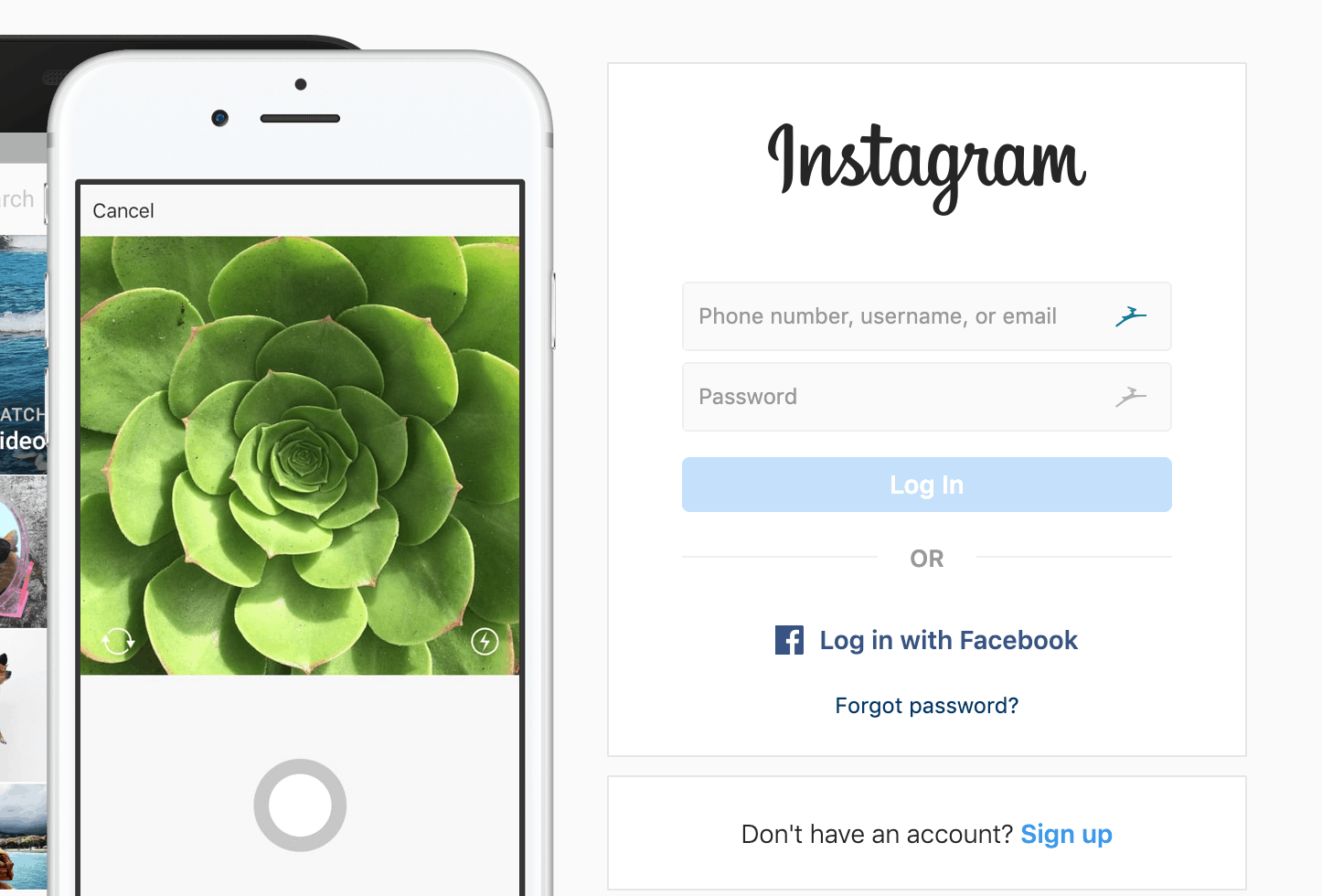 Instagram Login Sign in with Facebook Account