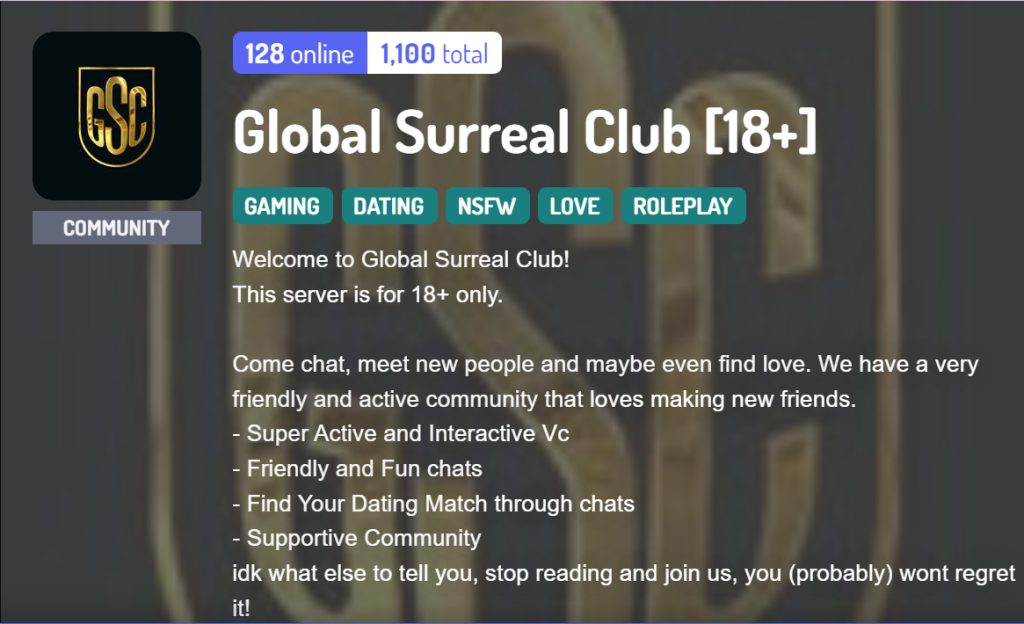 Global Surreal Club Discord Dating Server