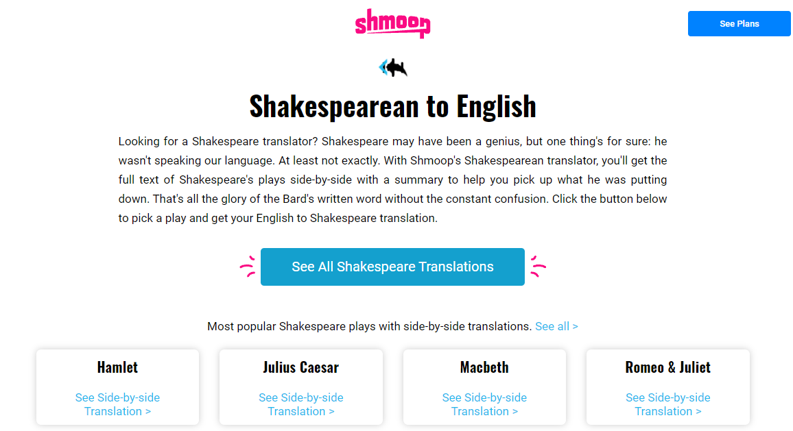 Shmoop Shakespeare-Translator