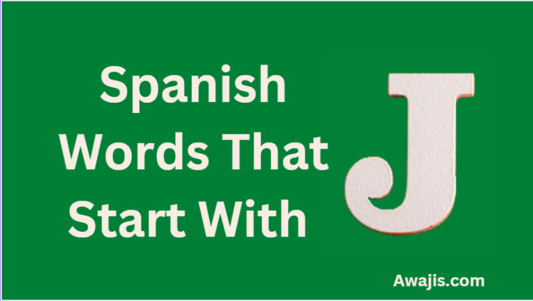 Simple Spanish Words That Start With J