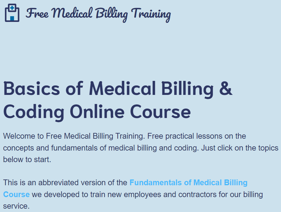 Free Medical Billing and Coding  Course 