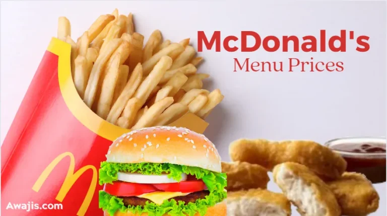 McDonald's fries, burger and McNuggets with the words McDonald's Menu Prices