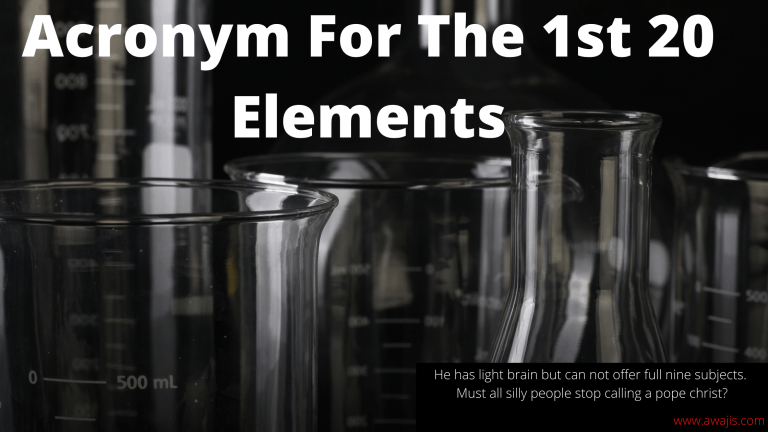 Acronym of the 1st 20 elements