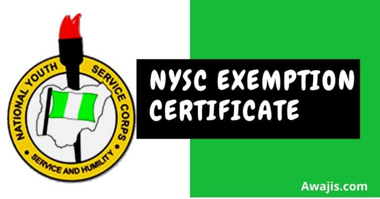 NYSC EXEMPTION CERTIFICATE