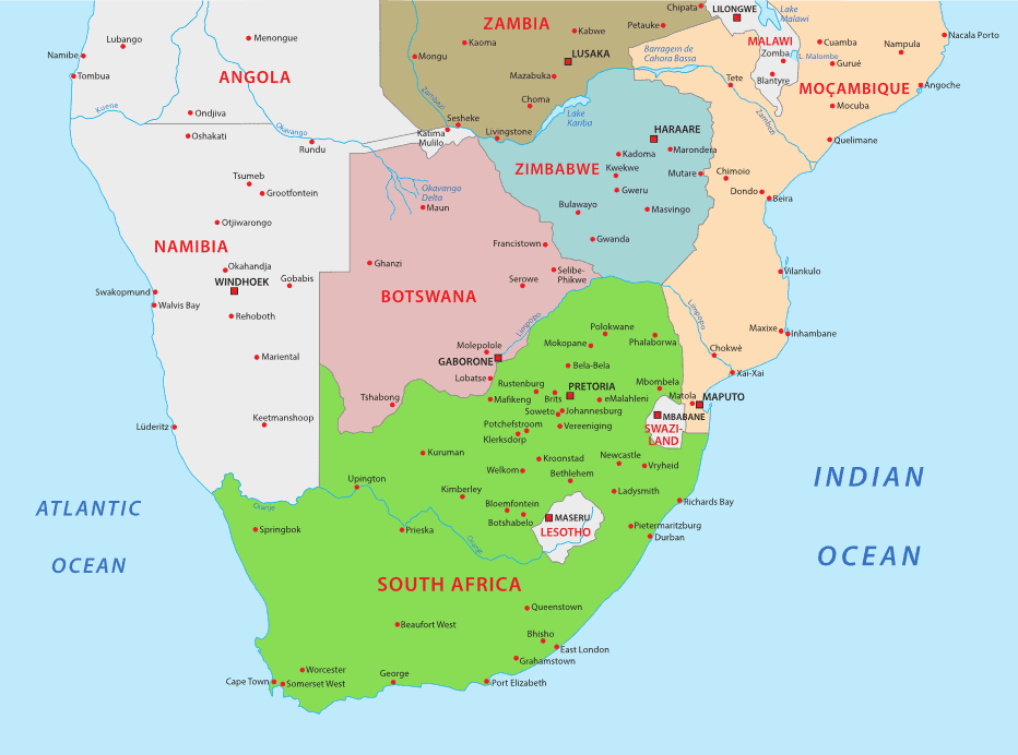 Africa Map With Capitals African Countries And Capitals