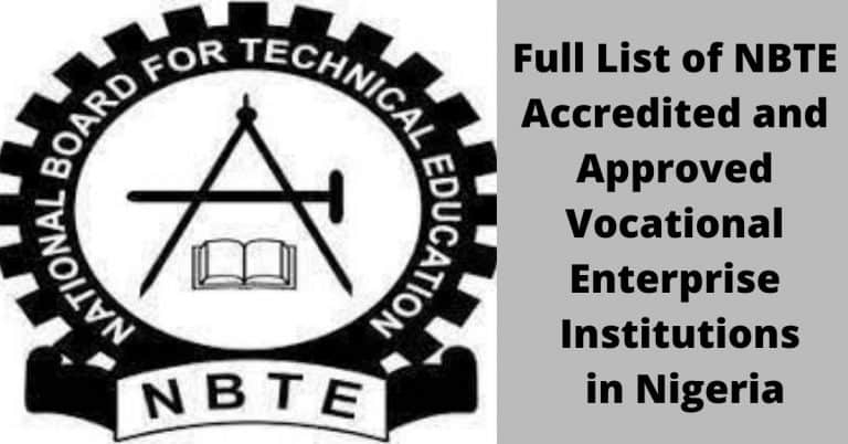 Full List of NBTE Accredited and Approved Vocational Enterprise Institutions in Nigeria