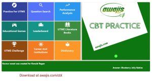 homepage of 2022 Jamb cbt software