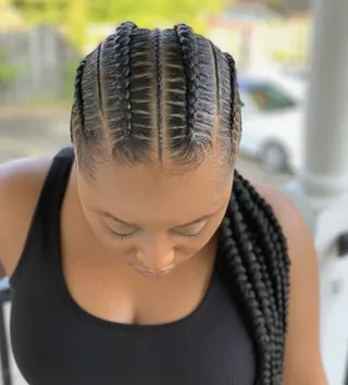Classic Straight-Back Goddess Braids