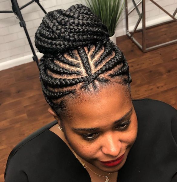 Goddess Braids in a High Bun